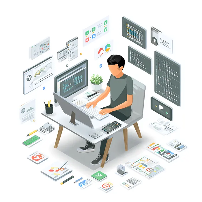 برنامه‌نویسی و توسعه وب‌سایت در محیط کاری دیجیتال