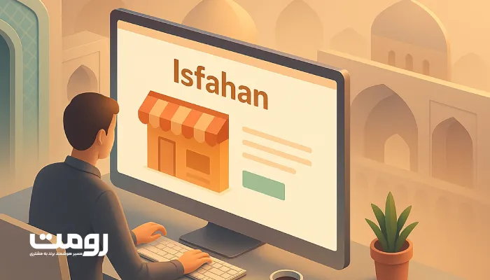 طراحی وب‌سایت فروشگاهی در اصفهان با نمایش بهینه‌سازی فروشگاه آنلاین و نمادهای شهری