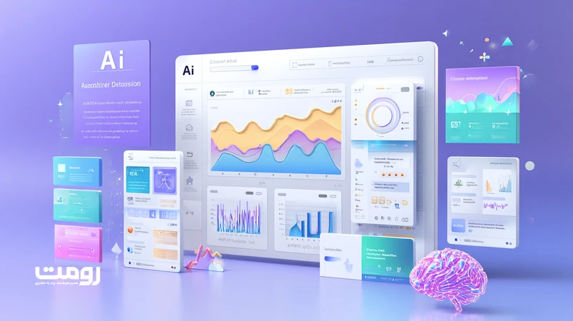داشبورد هوش مصنوعی برای پیش‌بینی تقاضای محتوا با نمودار ترند جست‌وجو، خوشه‌های موضوعی و سیگنال‌های SERP به زبان فارسی برای افزایش CTR