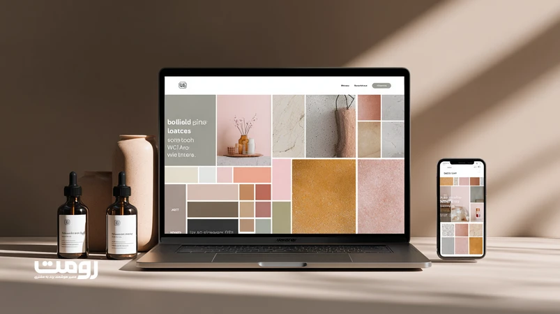 راهنمای انتخاب رنگ و تایپوگرافی وب‌سایت برند با نمایش پالت رنگ، جفت‌سازی فونت فارسی و لاتین و بررسی نسبت کنتراست مطابق استانداردهای دسترس‌پذیری