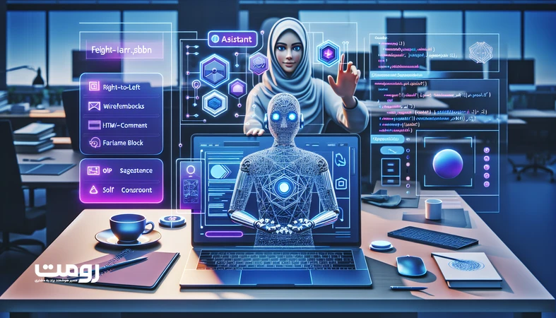 تصویر مفهومی از فرآیند آموزش طراحی وبسایت با ChatGPT؛ تبدیل ایده و وایرفریم راستبهچپ به کد HTML/CSS با تمرکز بر سئو و دسترسپذیری در 2026