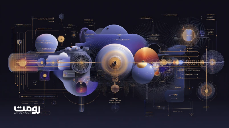 تصویر مفهومی تکامل درک زبان طبیعی گوگل از BERT تا MUM و Gemini با شبکه عصبی و گراف دانش برای سئو و تولید محتوا