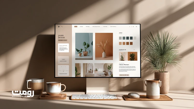 هماهنگی طراحی سایت با استراتژی برند در 2026؛ راهنمای سبک شامل رنگ سازمانی، تایپوگرافی فارسی، وایرفریم و صفحه اصلی با پیام و CTA روشن.