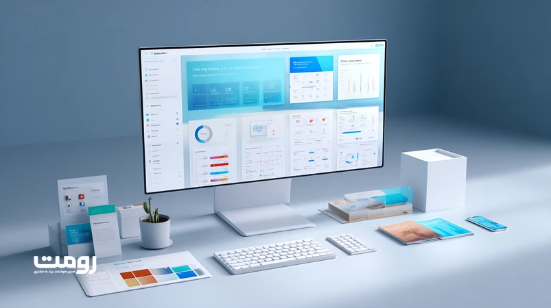 نمایش یک رابط کاربری وب‌سایت مینیمال که روایت برند را با ترکیب طراحی، رنگ و ساختار محتوا منتقل می‌کند