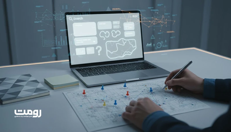 تصویر مفهومی از تحلیل رقابتی SERP و ترسیم نقشه نفوذ محتوایی رقبا برای سنجش Algorithmic Visibility و Content Footprint
