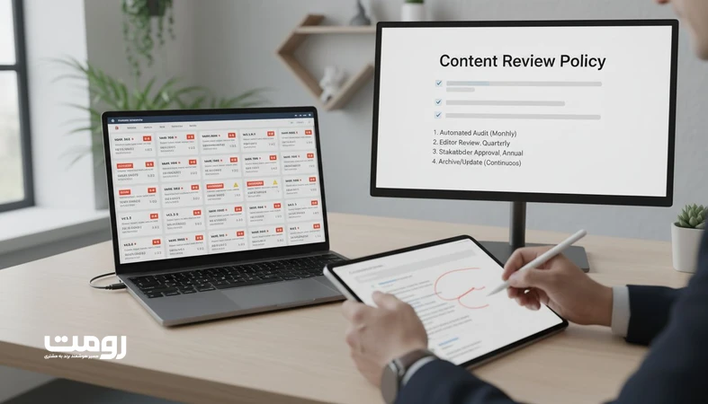 نمایی از داشبورد بازبینی محتوا و کنترل نسخه در عصر هوش مصنوعی برای حفظ اعتبار سایت