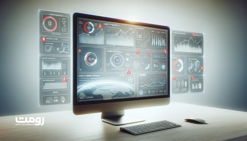 داشبورد تحلیلی و رابط کاربری وب‌سایت که اشتباهات مرگبار طراحی و مدیریت سایت در عصر هوش مصنوعی را نشان می‌دهد