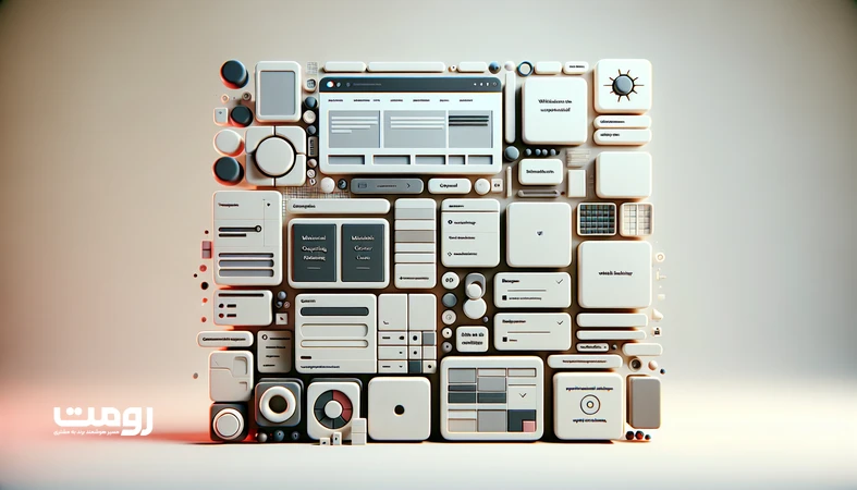 نمایی مینیمال از رابط کاربری نامنسجم وب‌سایت که ناهماهنگی طراحی و محتوا را نشان می‌دهد و به موضوع هویت دیجیتال و اعتماد کاربران اشاره دارد