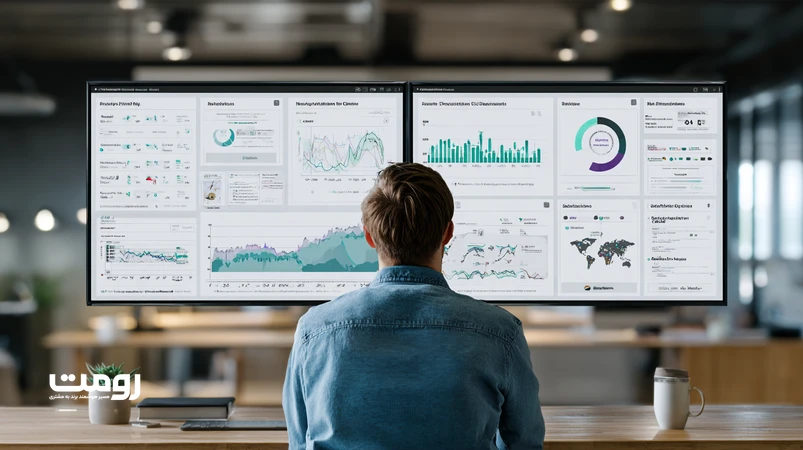 نمایش داشبورد تحلیلی محتوای هوشمند با نمودارهای رفتار کاربر و ساختار معنایی برای رشد پایدار سئو