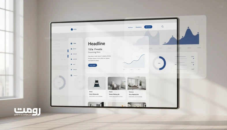 نمایی مینیمال از رابط کاربری سایت حرفه‌ای با ساختار مقاله و ناوبری منظم، مرتبط با نقش طراحی سایت در موفقیت بازاریابی محتوایی