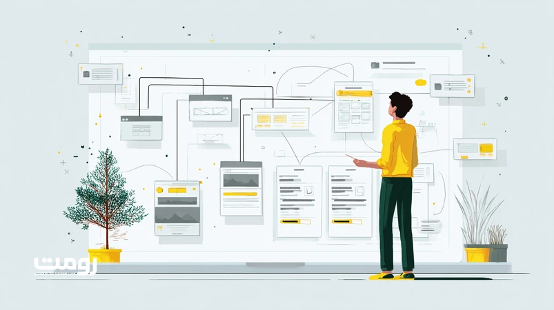 طراحی معماری اطلاعات مقیاس‌پذیر قبل از شروع طراحی سایت با نقشه سایت، وایرفریم و ساختار URL استاندارد