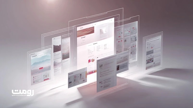 Visual illustration of website information architecture and content structure for multi service brands with interconnected pages and categories