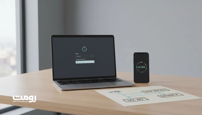 نمایی از ورود امن به پنل سایت با احراز هویت دومرحله‌ای و مدیریت دسترسی؛ مرتبط با سیاست رمز عبور و احراز هویت تیم محتوا