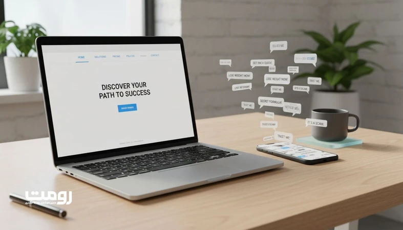 نمایی از سایت به عنوان منبع مرجع روایت برند در کنار پیام‌های پراکنده شبکه‌های اجتماعی برای جلوگیری از چند نسخه حقیقت