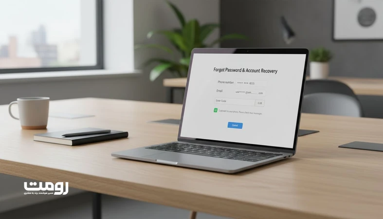 رابط کاربری بازیابی رمز عبور با انتخاب کانال، شمارش معکوس ارسال کد و پیام های وضعیت برای طراحی تجربه فراموشی رمز